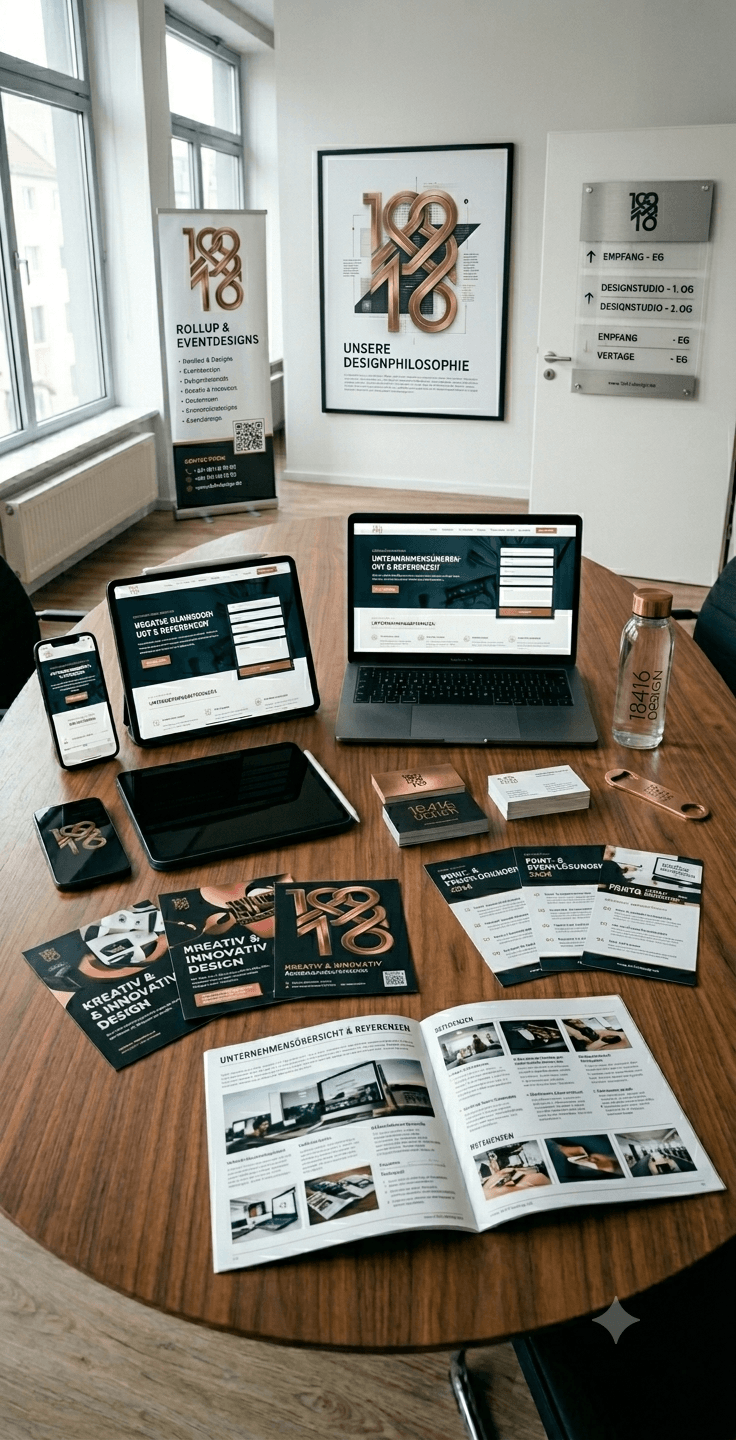 KI Bild welches Digital und Printdesign darstellt